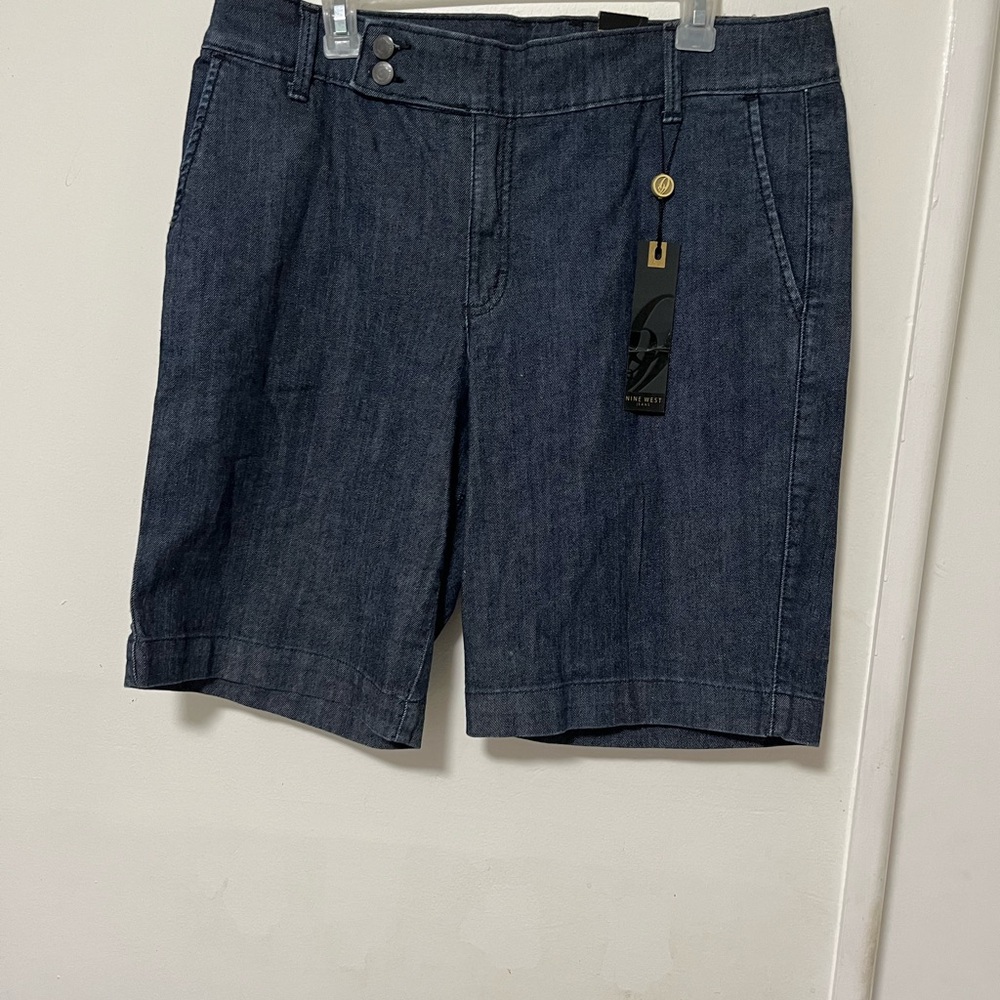 Nine West Dark Blue Denim Bermudas